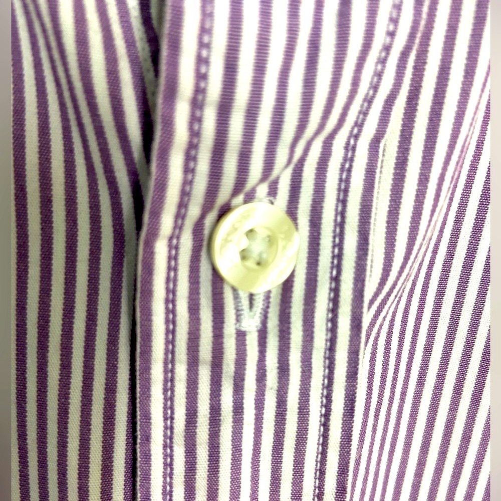 J.Crew Men’s Thin Striped Button Front & Cuffs Casual Shirt Sz L - Picture 4 of 5